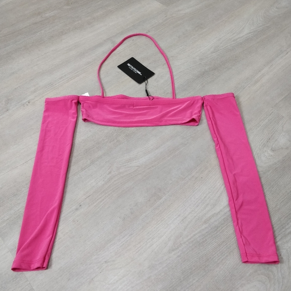 NWT PrettyLittleThing pink silky slinky crop top - Picture 11 of 11